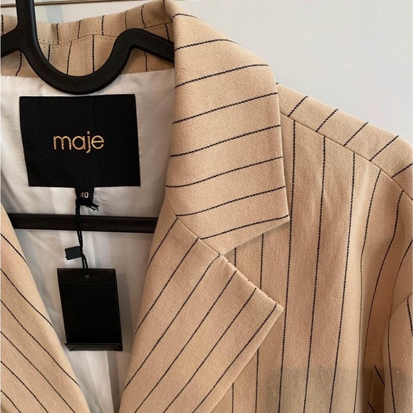 Belted striped jacket Maje - Picture 3 of 8